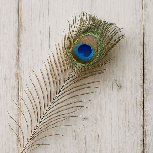 Product Peacock feather decoration, real bird feathers, long 75-85cm, 8 pieces