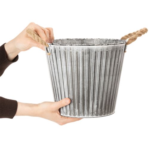 Product Plant pot, decorative pot with handles, metal pot for planting Ø25.5cm