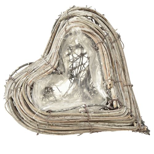 Floristik24 Plant heart rattan vines in natural white 13cmx14cm 2pcs