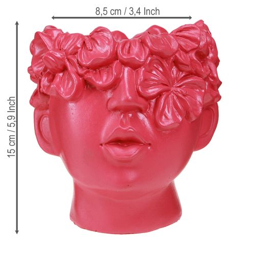 Product Plant Head Polyresin Bust Planter Pink 13.5×13×14cm