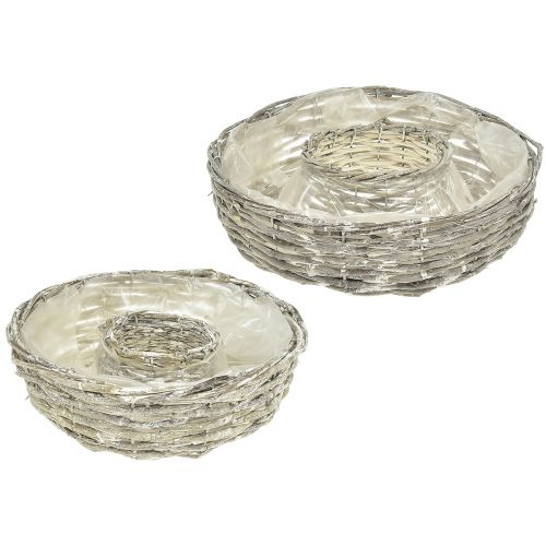 Product White willow planter, set of 2, Ø25/30cm, decorative for houseplants