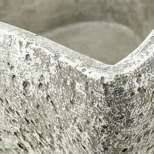 Floristik24 Plant bowl heart grave decoration plant heart grey white 18×19cm H7.5cm