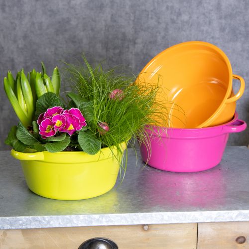 Product Sheet metal planter, spring decoration for the living room, 25cm, 3 pieces