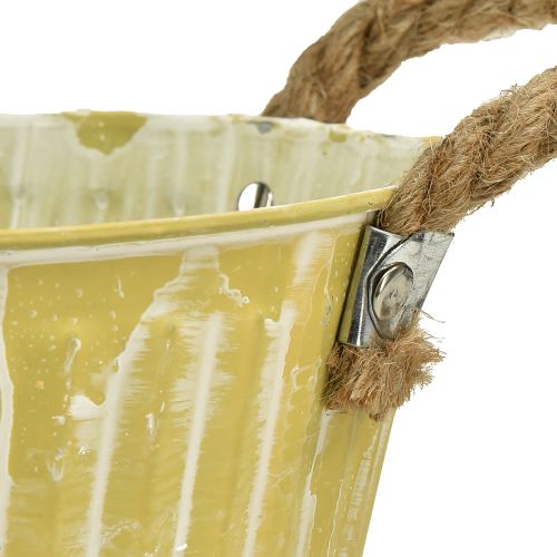 Floristik24 Plant bowl oval pot with handle yellow/green/pink 27cm 3pcs