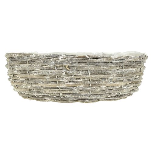 Product Willow planter, white, natural look, decorative ring for creative garden design, Ø35/30cm, set of 2, versatile