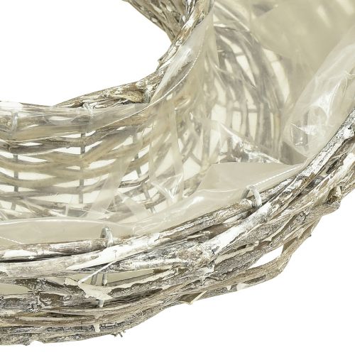 Product Willow planter, white, natural look, decorative ring for creative garden design, Ø35/30cm, set of 2, versatile