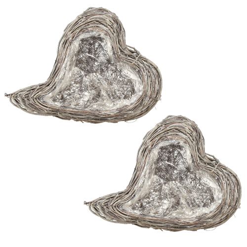 Floristik24 Plant Bowl Rattan Curved Natural White 30x35cm 2pcs