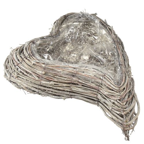 Rattan planter, curved, natural white, 30x35cm | Floristik24.ie