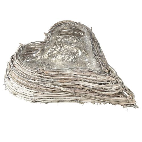 Floristik24 Plant heart plant bowl rattan heart white natural 28x34cm