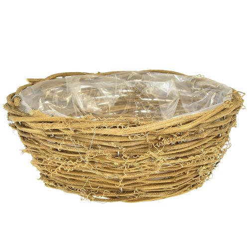 Plant bowl bowl round vines natural Ø23cm H9,5cm