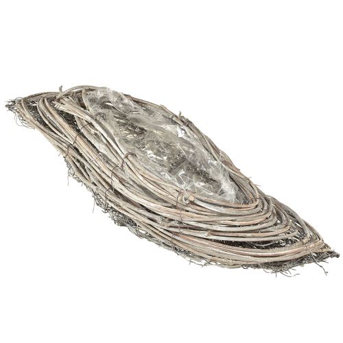 Plant bowl wave rattan natural white 40x14x6cm 2pcs