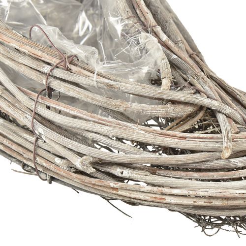 Floristik24 Plant bowl wave rattan natural white 40x14x6cm 2pcs