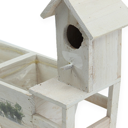 Product Wooden box with bird house 29.5cm x 12cm H24cm