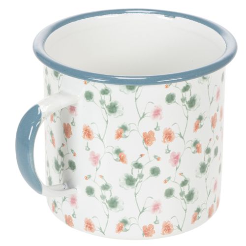 Product Enamel plant pot, decorative cup with floral motifs, Ø11cm