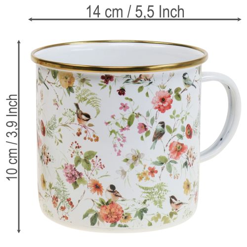 Product Enamel planting cup for flowers, Ø11cm