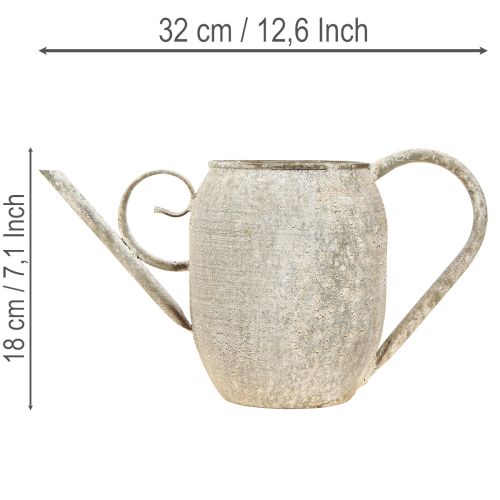 Vintage metal plant pot/watering can, antique garden decoration, 32x10.5x18cm | Floristik24.ie