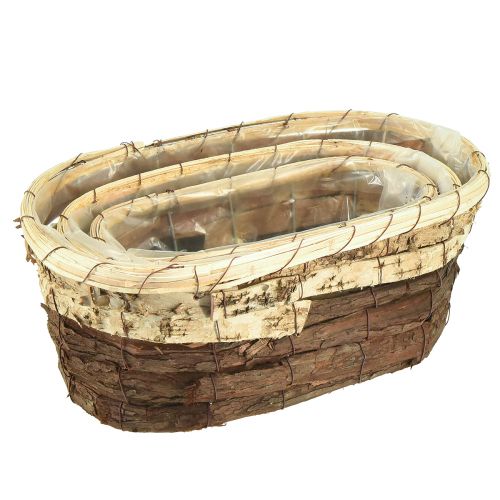 Product Plant tub wood natural 3-coloured L29.5/25/23cm set of 3