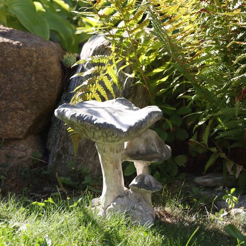 Product Mushroom decoration cast stone gray white washed 21.5×18×22cm