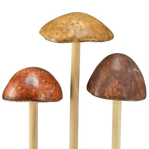 Floristik24 Decorative mushrooms on stick, brown 5.5cm - autumnal garden and living room decoration - 6 pieces