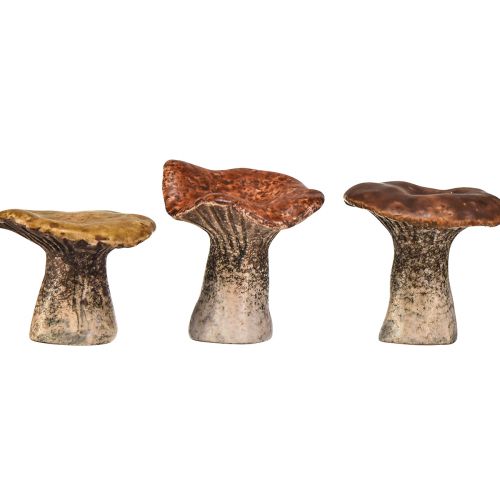 Product Nature-inspired mushroom decorations – various shades of brown, 6.4 cm – charming accents for garden and home 3 pieces