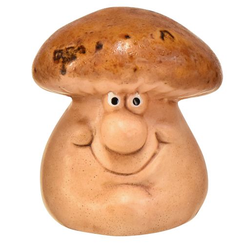 Product Happy mushroom figures with faces – Various shades of brown, 6.5 cm – Funny decoration for garden and home – 3 pieces