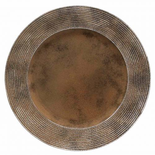 Floristik24 Plastic decorative plate with rust effect Ø33cm