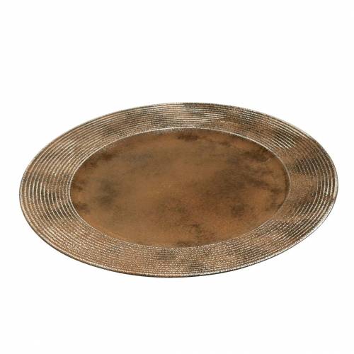 Floristik24 Plastic decorative plate with rust effect Ø33cm