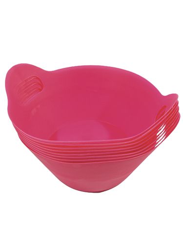 Floristik24 Plastic bowls with handles Ø27cm 8pcs. pink