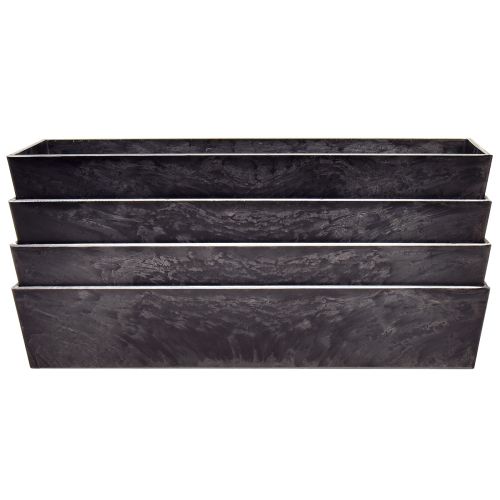 Versatile grey plastic plant pot – rectangular, 37cm – ideal for indoor and outdoor gardening | Floristik24.ie