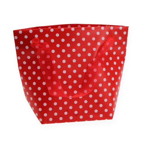 Floristik24 Gift bag red, white 22.5cm 8pcs