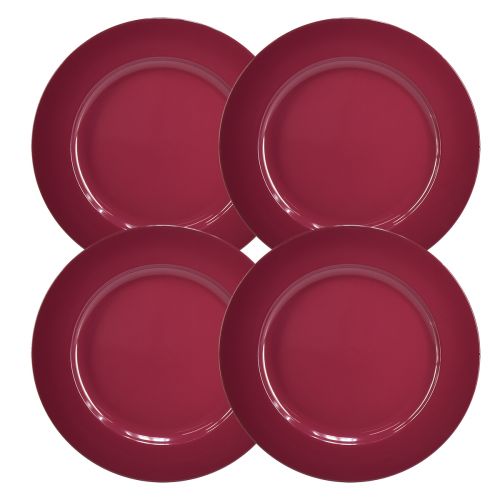 Product Versatile dark red plastic plates – 28 cm, perfect for decoration and outdoor use – 4 pieces