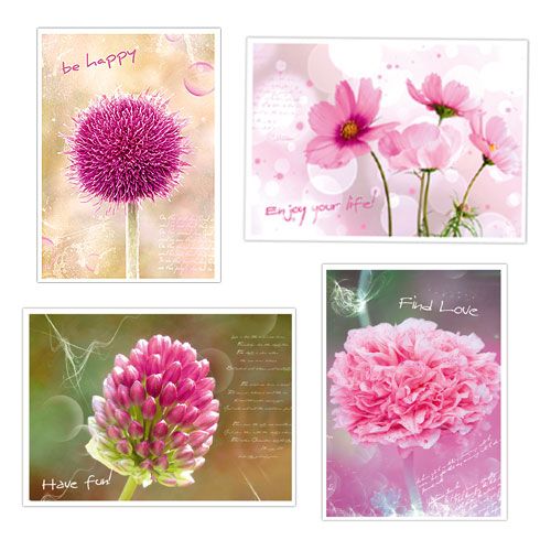 Floristik24 Postcards with floral motifs sort. 4pcs