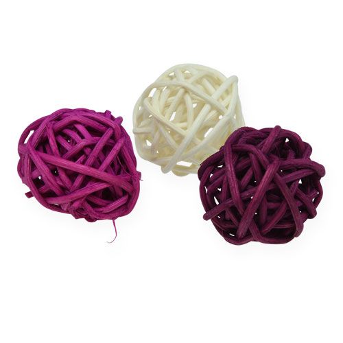 Floristik24 Lataball assortment 3cm Erika 72 pcs