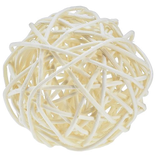 Bleached rattan ball table decoration, cream-colored rattan, Ø5cm, 24 pieces buy online | Floristik24.ie
