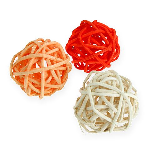 Product Rattanball Orange, Apricot, bleached 72 pcs