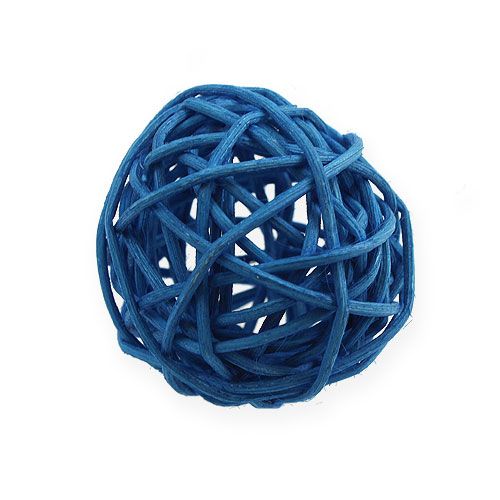 Floristik24 Rattan ball light blue, blue, dark blue 30pcs.