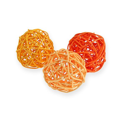 Rattan balls Ø4.5cm orange assorted 30pcs