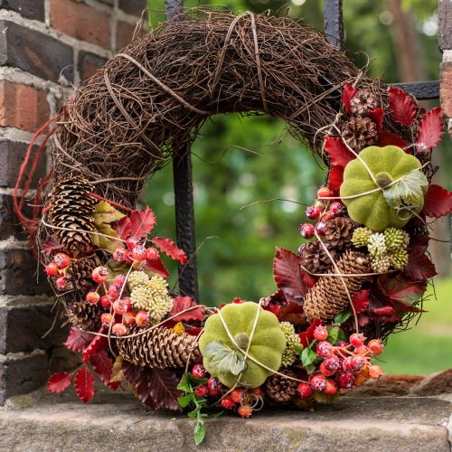 Product Dark brown grapevine wreath, Ø35cm, natural wreath, door wreath, wall decoration, decorative wooden wreath, spring wreath, Advent wreath, autumn wreath