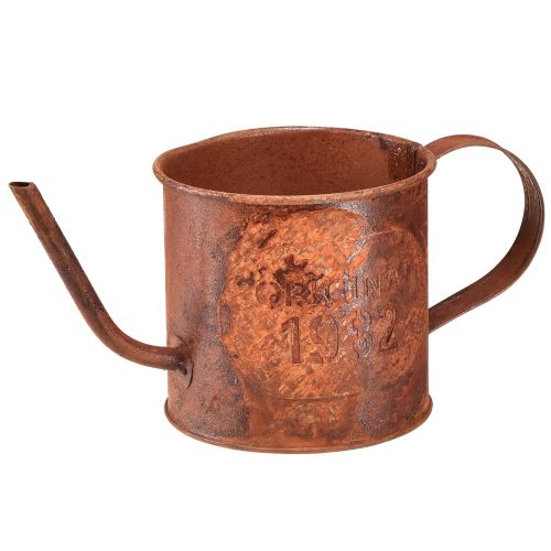 Product Rust decorative watering can mini plant pot metal Ø10cm H9cm
