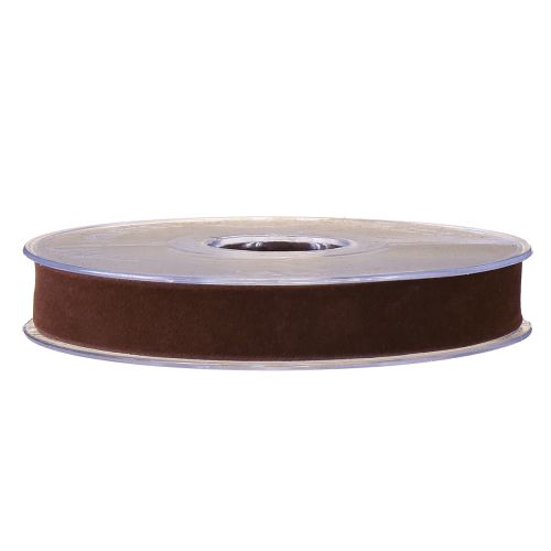 Floristik24 Velvet ribbon brown decorative ribbon 15mm 7m
