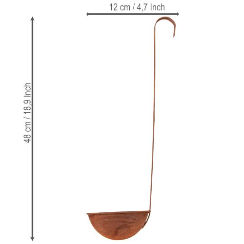 Bowl for planting decorative ladle rust Ø12cm 3pcs | Floristik24.ie