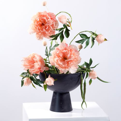 Floristik24 Bowl with base metal trophy bowl anthracite Ø26cm H21cm