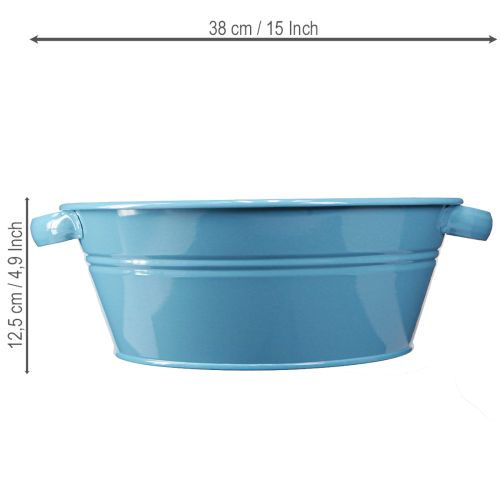 Product Round bowl with handle, decorative bowl, flower bowl, blue, Ø33.5cm