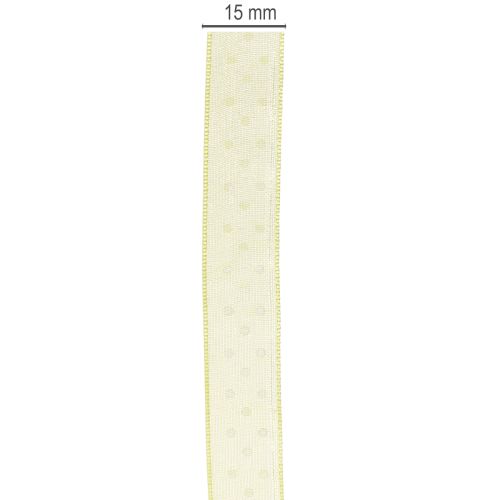 Product Ribbon with dotted pattern for decorative gift wrapping, 1.5cm wide, 20m long