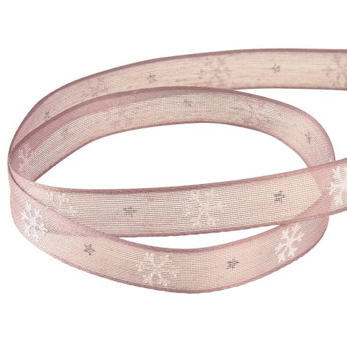 Product Decorative ribbon snowflake decorative ribbon pink W15mm L15m