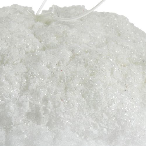 Floristik24 Snowball with glitter, white 14cm