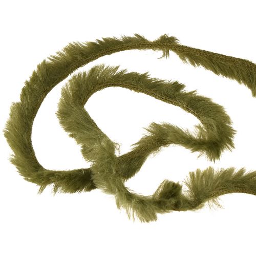 Floristik24 Green faux fur cord – fluffy decorative cord 50g 30m