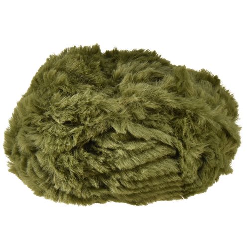 Floristik24 Green faux fur cord – fluffy decorative cord 50g 30m