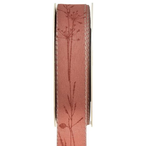 Floristik24 Silk ribbon autumn with grasses decorative ribbon red 25mm 18m