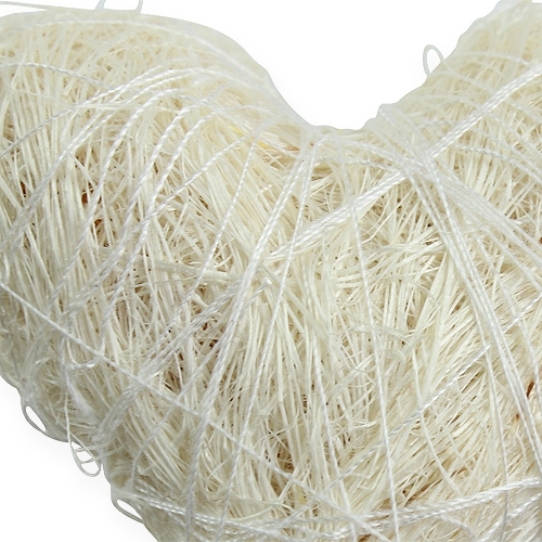Floristik24 Sisal heart on stick 6cm white 36pcs